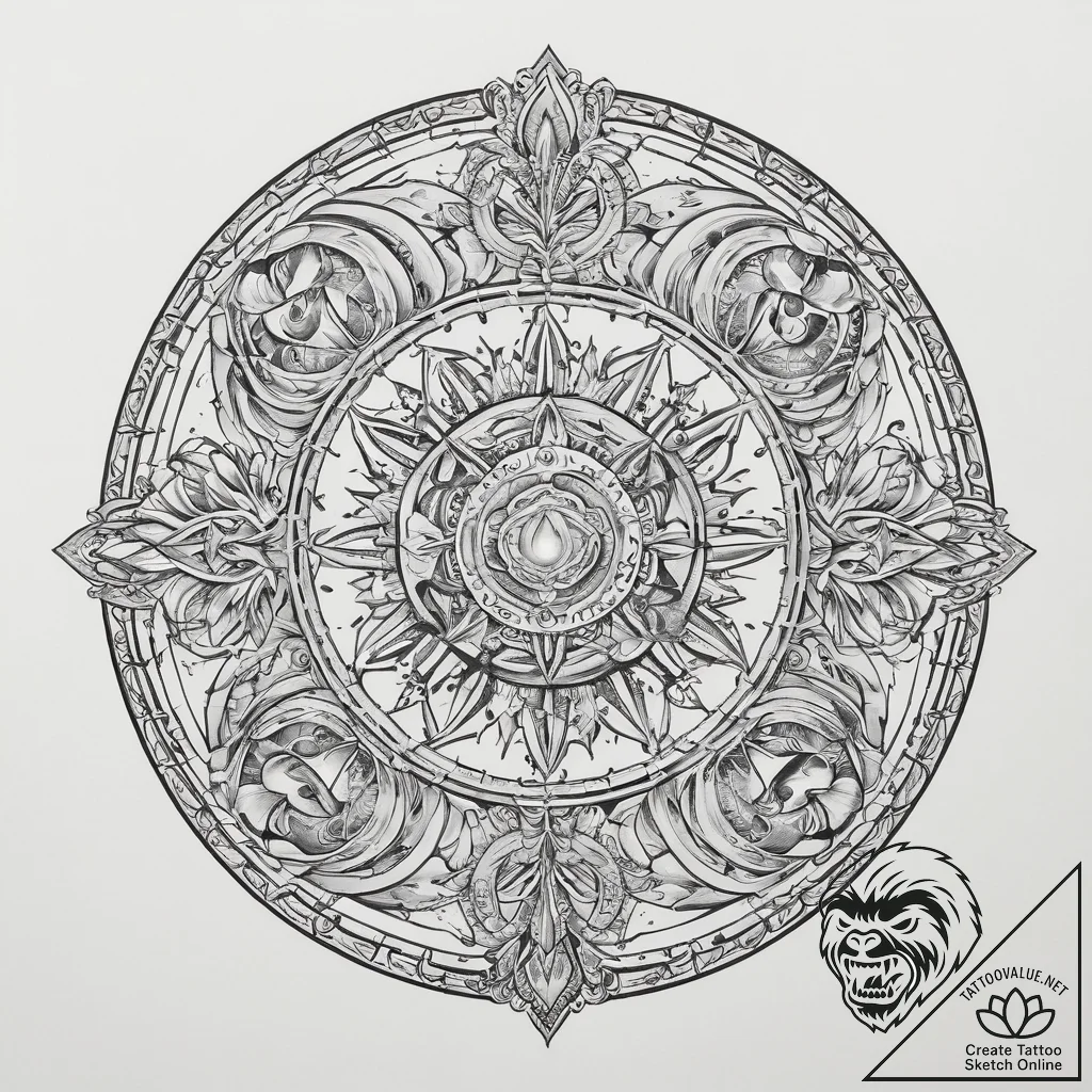 Tattoo sketch a stylized representation of th... - tattoo sketch (№1754447414_0, 06.08.2025 02:30) — tattoovalue.net