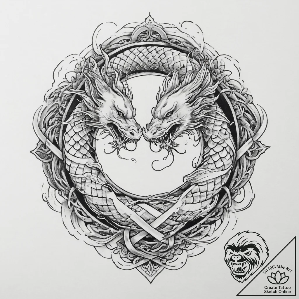 Tattoo sketch a mystic knot that begins on on... - tattoo sketch (№1754449469_0, 06.08.2025 03:04) — tattoovalue.net