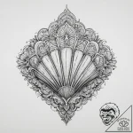 Shell, ink illustration for tattoo, ornamenta… – tattoo sketch (№1754449877_0, 06.08.2025 03:11) — tattoovalue.net