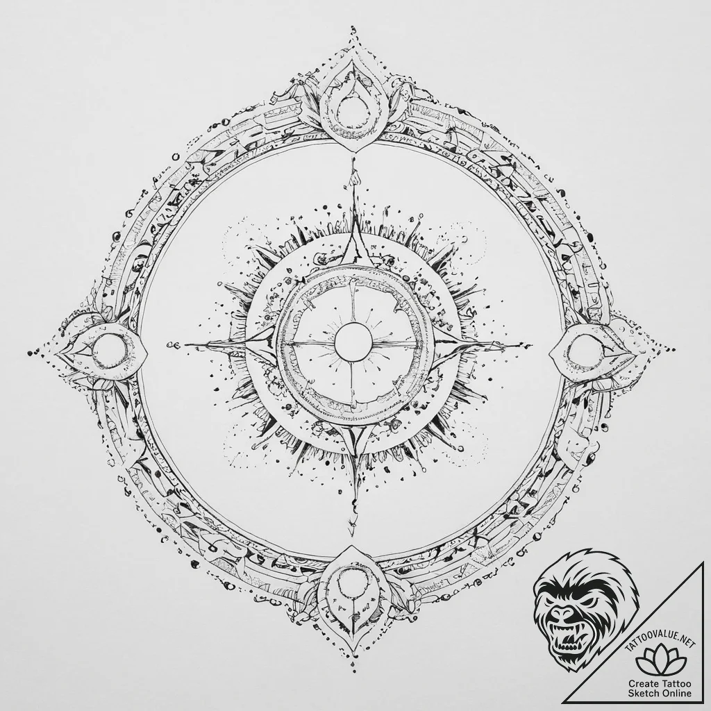 Tattoo sketch a zodiac constellation intertwi... - tattoo sketch (№1754450081_0, 06.08.2025 03:14) — tattoovalue.net