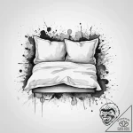 Tattoo sketch a simple bed with two pillows.,… – tattoo sketch (№1754451505_0, 06.08.2025 03:38) — tattoovalue.net