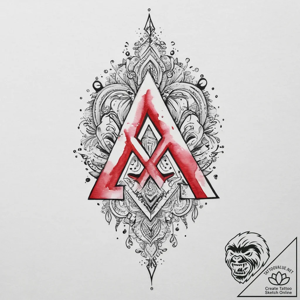 71. tattoo sketch: the rune "raduga" (rainbow... - tattoo sketch (№1754452507_0, 06.08.2025 03:55) — tattoovalue.net