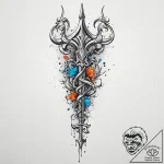 Tattoo sketch: a stylized depiction of veles’… – tattoo sketch (№1754454115_0, 06.08.2025 04:21) — tattoovalue.net