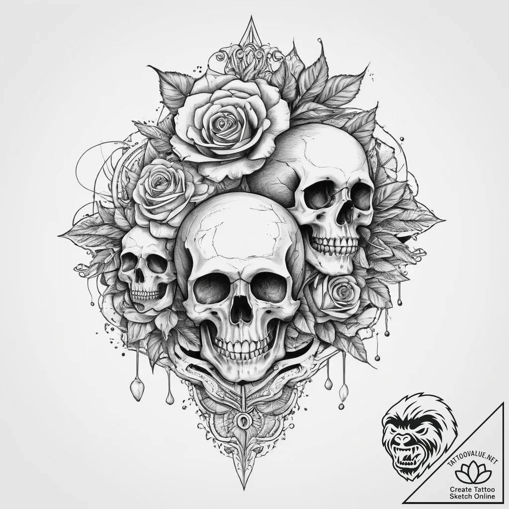 Tattoo design a fluid, abstract representatio... - tattoo sketch (№1754454720_0, 06.08.2025 04:32) — tattoovalue.net