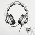 Tattoo design a gaming headset with a microph… – tattoo sketch (№1754454922_0, 06.08.2025 04:35) — tattoovalue.net
