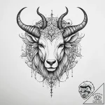 Tattoo design a zodiac animal drawn with a co… – tattoo sketch (№1754455323_0, 06.08.2025 04:42) — tattoovalue.net