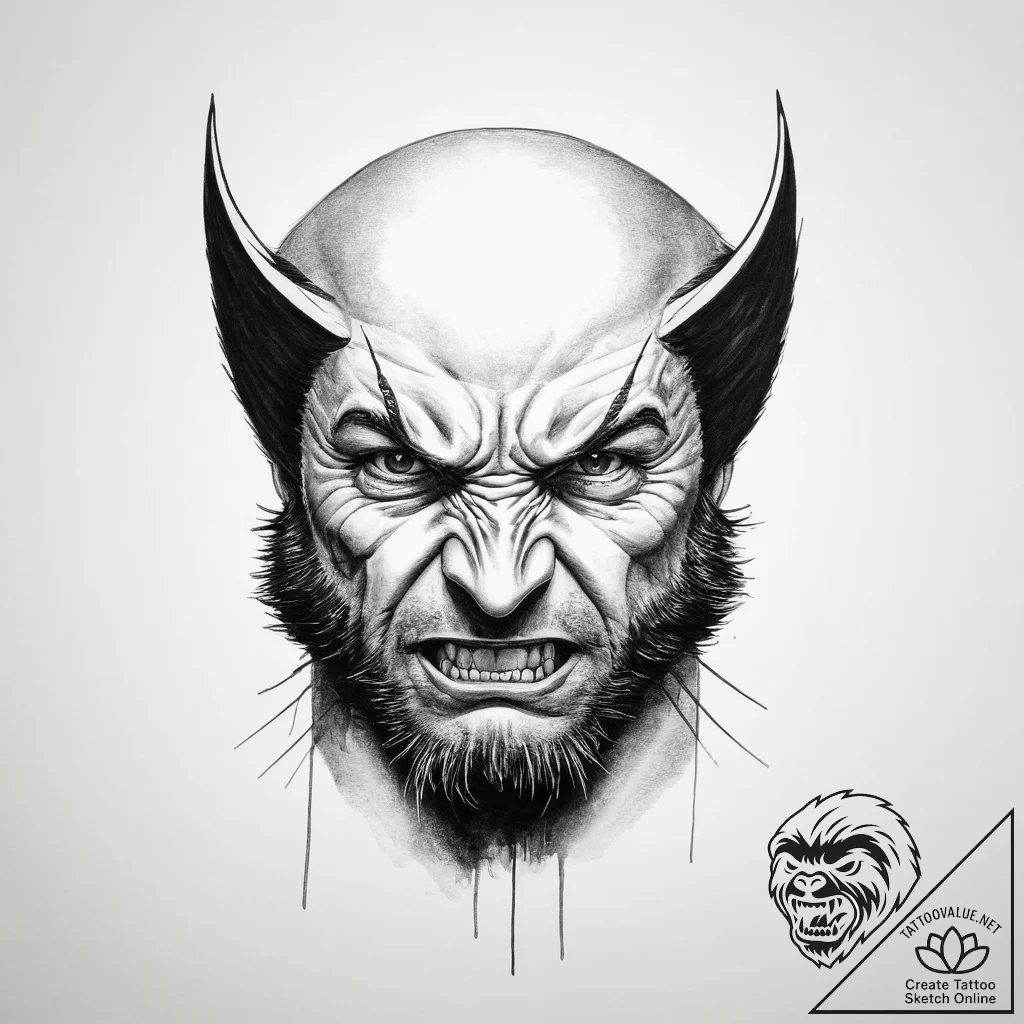 Wolverine - tattoo sketch (№1754455725_0, 06.08.2025 04:48) — tattoovalue.net