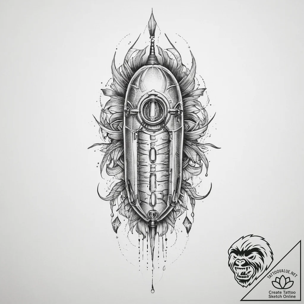 Cryo-pod - tattoo sketch (№1754456123_0, 06.08.2025 04:55) — tattoovalue.net