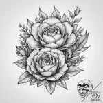 A close-up of a blooming artichoke flower., c… – tattoo sketch (№1754456723_0, 06.08.2025 05:05) — tattoovalue.net