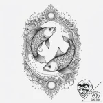 Tattoo design pisces fish with the “moon” tar… – tattoo sketch (№1754456924_0, 06.08.2025 05:08) — tattoovalue.net