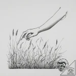 A person’s hand reaching out to touch a field… – tattoo sketch (№1754457124_0, 06.08.2025 05:12) — tattoovalue.net