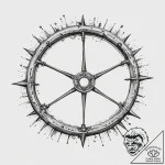 Steering wheel, tattoo flash sheet design, wa… – tattoo sketch (№1754457528_0, 06.08.2025 05:18) — tattoovalue.net