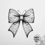 Bow, artistic tattoo sketch, black outline on… – tattoo sketch (№1754457934_0, 06.08.2025 05:25) — tattoovalue.net