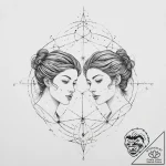 Tattoo sketch gemini constellation, lines con… – tattoo sketch (№1754458533_0, 06.08.2025 05:35) — tattoovalue.net
