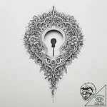 Tattoo design a small, intricate keyhole on o… – tattoo sketch (№1754459334_0, 06.08.2025 05:48) — tattoovalue.net