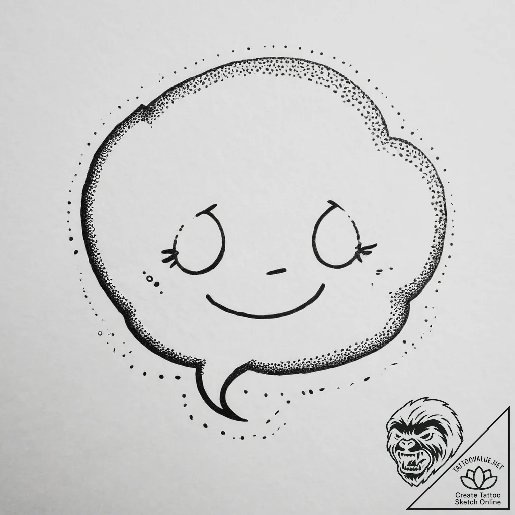 Tattoo design a glowing chat bubble with a me... - tattoo sketch (№1754459534_0, 06.08.2025 05:52) — tattoovalue.net
