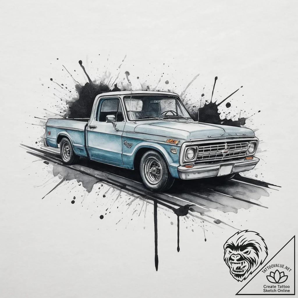 A shot of a road crew laying fresh asphalt.,... - tattoo sketch (№1754459734_0, 06.08.2025 05:55) — tattoovalue.net