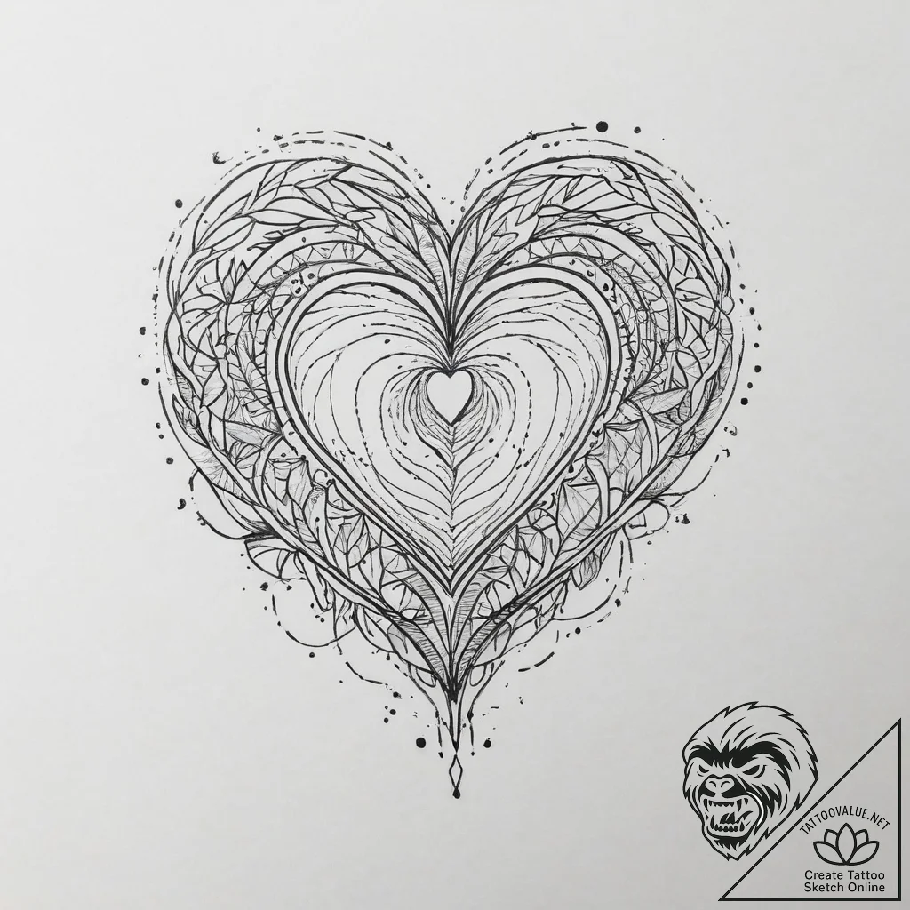 Tattoo sketch a minimalist, unbroken linework... - tattoo sketch (№1754459932_0, 06.08.2025 05:58) — tattoovalue.net