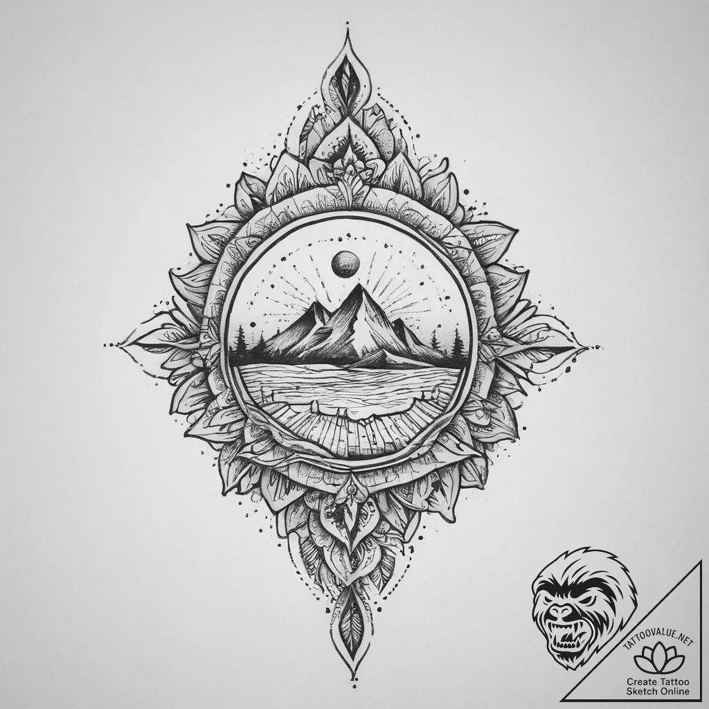 Tattoo sketch a flowing gradient of colors th... - tattoo sketch (№1754460132_0, 06.08.2025 06:02) — tattoovalue.net