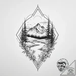 Tattoo design: a landscape of a serene meadow… – tattoo sketch (№1754460735_0, 06.08.2025 06:12) — tattoovalue.net