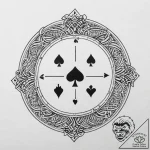 A poker chip, artistic tattoo sketch, ornamen… – tattoo sketch (№1754462338_0, 06.08.2025 06:38) — tattoovalue.net