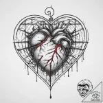 Tattoo design a stylized heart protected by a… – tattoo sketch (№1754462744_0, 06.08.2025 06:45) — tattoovalue.net