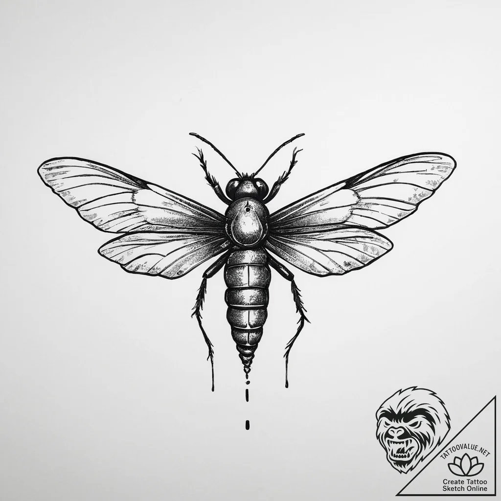 The firefly symbol from the last of us - tattoo sketch (№1754463147_0, 06.08.2025 06:52) — tattoovalue.net
