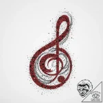 Bass clef, artistic tattoo sketch, on a clean… – tattoo sketch (№1754464153_0, 06.08.2025 07:09) — tattoovalue.net