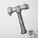 Tattoo design a powerful and simple hammer ou… – tattoo sketch (№1754464354_0, 06.08.2025 07:12) — tattoovalue.net