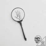 A hand mirror reflecting a ghostly figure – tattoo sketch (№1754464759_0, 06.08.2025 07:19) — tattoovalue.net