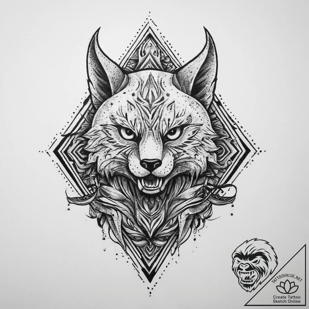 Tattoo sketch a stylized gaming team logo (ge... - tattoo sketch (№1754465159_0, 06.08.2025 07:25) — tattoovalue.net