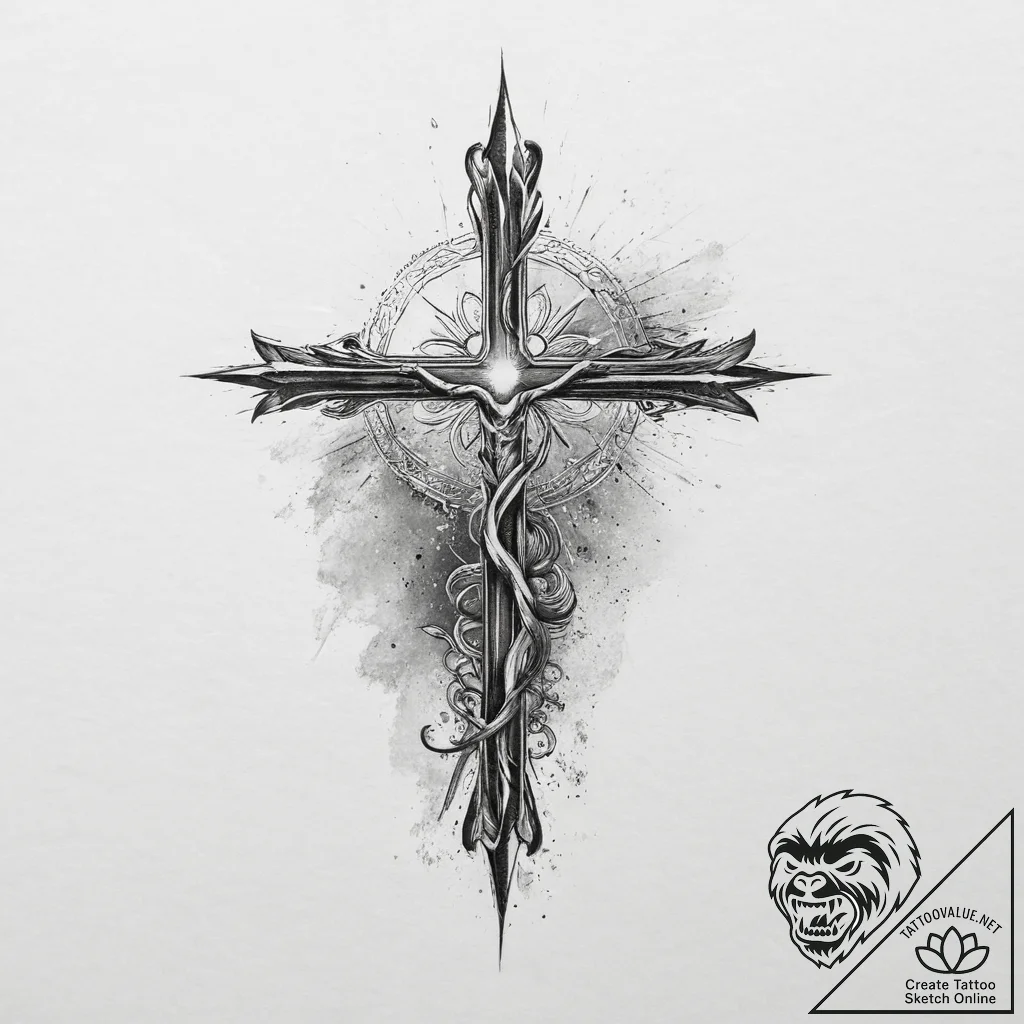 Tattoo sketch a subtle, flowing watercolor la... - tattoo sketch (№1754467009_0, 06.08.2025 07:56) — tattoovalue.net