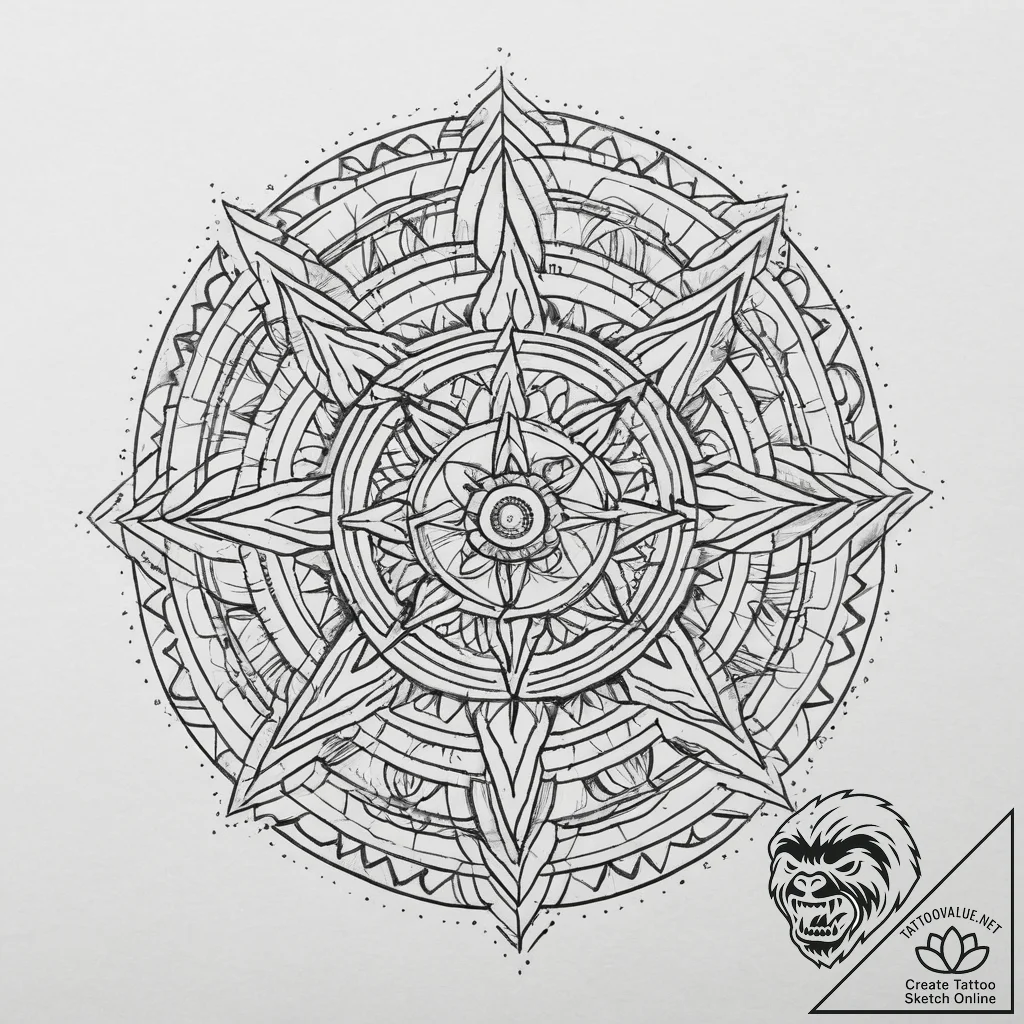 The view from inside a cave looking out at a... - tattoo sketch (№1754467808_0, 06.08.2025 08:10) — tattoovalue.net