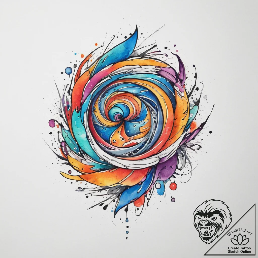 Tattoo sketch an abstract "game flow" represe... - tattoo sketch (№1754468215_0, 06.08.2025 08:16) — tattoovalue.net