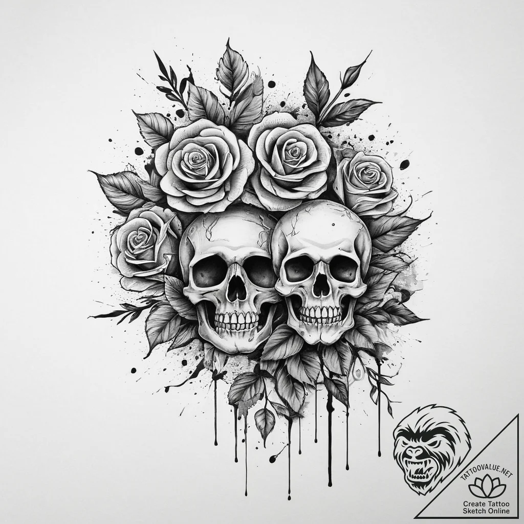 Tattoo sketch a classic "game over" text with... - tattoo sketch (№1754469015_0, 06.08.2025 08:30) — tattoovalue.net