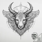 Tattoo sketch a minimalist zodiac glyph fille… – tattoo sketch (№1754469216_0, 06.08.2025 08:33) — tattoovalue.net