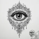 Keyhole with an eye peeping through, tattoo s… – tattoo sketch (№1754470025_0, 06.08.2025 08:47) — tattoovalue.net