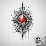 Blood, tattoo drawing outline, on a clean whi… – tattoo sketch (№1754470830_0, 06.08.2025 09:00) — tattoovalue.net