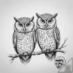Tattoo sketch a pair of owls, symbolizing wis… – tattoo sketch (№1754471444_0, 06.08.2025 09:10) — tattoovalue.net