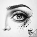Tattoo design a confident woman’s eye, with l… – tattoo sketch (№1754472048_0, 06.08.2025 09:20) — tattoovalue.net