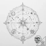 Tattoo design a celestial map with a path hig… – tattoo sketch (№1754472450_0, 06.08.2025 09:27) — tattoovalue.net
