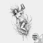Tattoo sketch aquarius’s water-bearer comical… – tattoo sketch (№1754472852_0, 06.08.2025 09:34) — tattoovalue.net