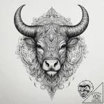 Minotaur, concept art for tattoo, vibrant col… – tattoo sketch (№1754473051_0, 06.08.2025 09:37) — tattoovalue.net