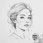 Tattoo sketch a subtle outline of a woman’s f… – tattoo sketch (№1754476860_0, 06.08.2025 10:41) — tattoovalue.net