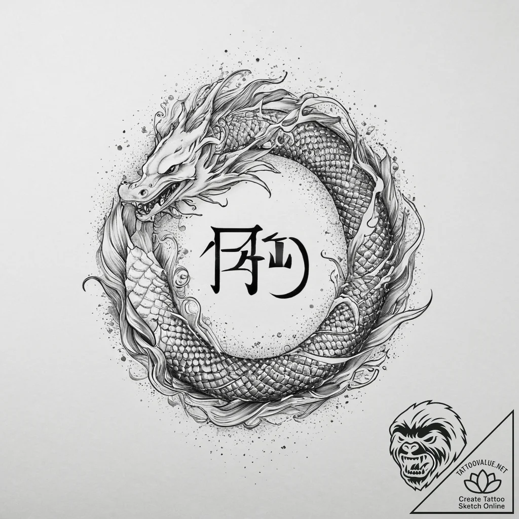 Tattoo design a subtle 'forever' symbol in a... - tattoo sketch (№1754477670_0, 06.08.2025 10:54) — tattoovalue.net