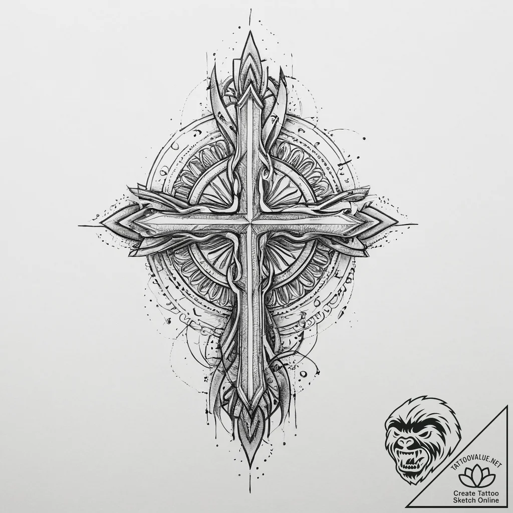 Tattoo design an abstract representation of d... - tattoo sketch (№1754478075_0, 06.08.2025 11:01) — tattoovalue.net