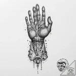 Tattoo sketch exposed muscle fibers or bone,… – tattoo sketch (№1754479283_0, 06.08.2025 11:21) — tattoovalue.net