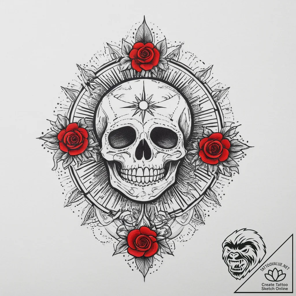 Tattoo sketch: dazhbog depicted as a radiant... - tattoo sketch (№1754479484_0, 06.08.2025 11:24) — tattoovalue.net