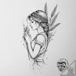 Tattoo design a graceful virgo maiden silhoue… – tattoo sketch (№1754479686_0, 06.08.2025 11:28) — tattoovalue.net