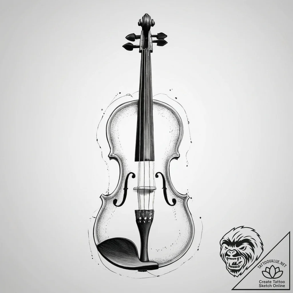 Tattoo design a classical music instrument (e... - tattoo sketch (№1754480288_0, 06.08.2025 11:38) — tattoovalue.net